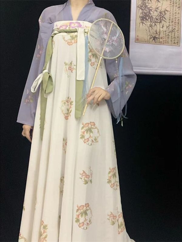 Ханфу рокля, лято 2023, 90-95% полиестер, печатане и багрене