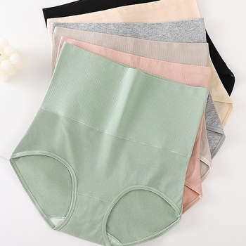 Ženske pamučne gaćice s visokim strukom – kontrola trbuha, podizanje stražnjice, prozračnost, oblikovanje tijela, 95–100% pamuka