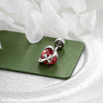 Ear Bone Stud – snaigių formos, baltas kristalas, elektroplatinis metalas, unisex mada