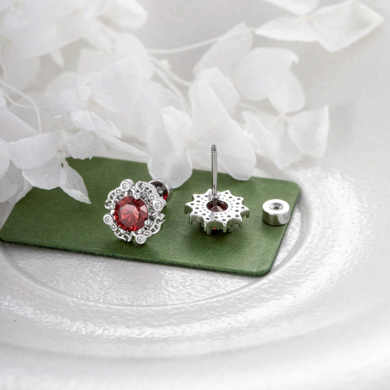 Ear Bone Stud – snaigių formos, baltas kristalas, elektroplatinis metalas, unisex mada