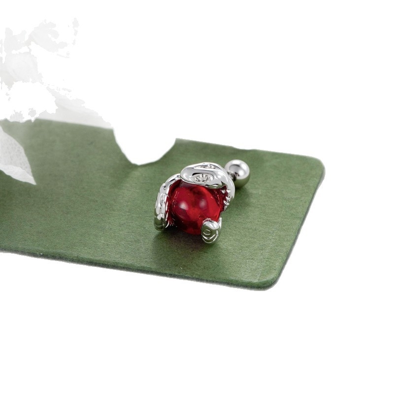 Ear Bone Stud – snaigių formos, baltas kristalas, elektroplatinis metalas, unisex mada