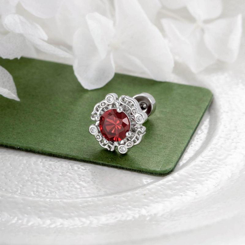 Ear Bone Stud – snaigių formos, baltas kristalas, elektroplatinis metalas, unisex mada