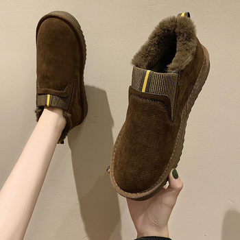 Ženske zimske cipele od pamuka, do gležnja, fleece podstava, slip-on, gumeni potplat, gornji dio od netkanog materijala