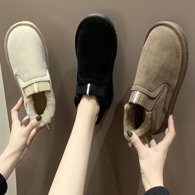 Ženske zimske cipele od pamuka, do gležnja, fleece podstava, slip-on, gumeni potplat, gornji dio od netkanog materijala