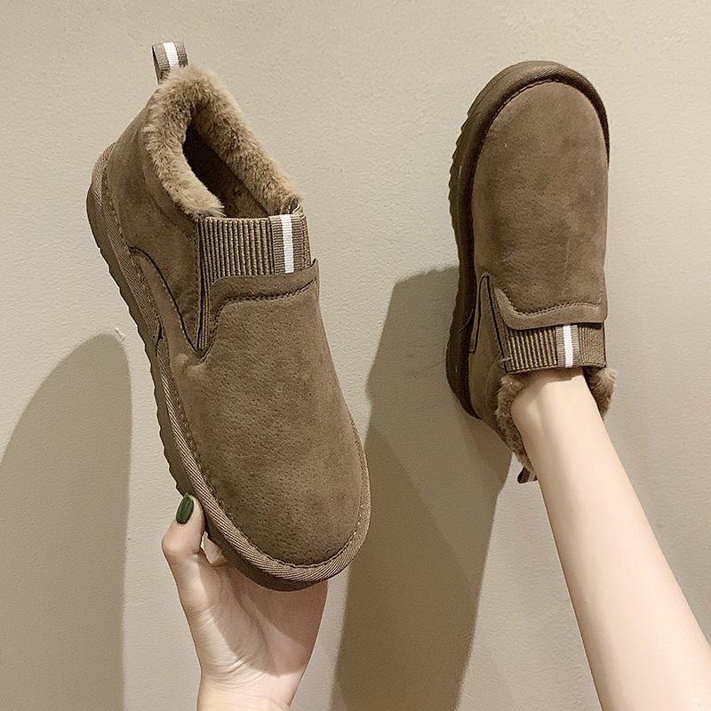 Ženske zimske cipele od pamuka, do gležnja, fleece podstava, slip-on, gumeni potplat, gornji dio od netkanog materijala