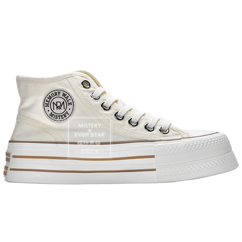 Platforme cipele - okrugli vrh, platnene gornje, gumeni potplat, prozračne, za žene