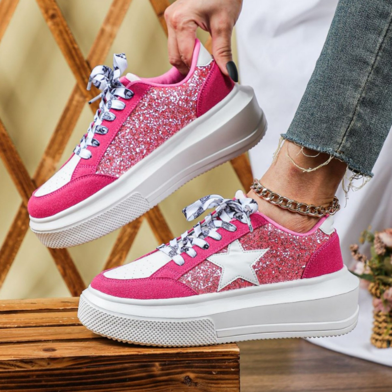 Vastag talpú platform cipő, uniszex, lace-up, EVA talp, hálós belsővel