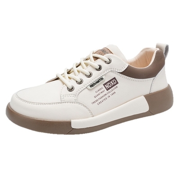 Ženske tenisice s debelom potplatom i platformom, kožni gornji dio, okrugli vrh, vezanje