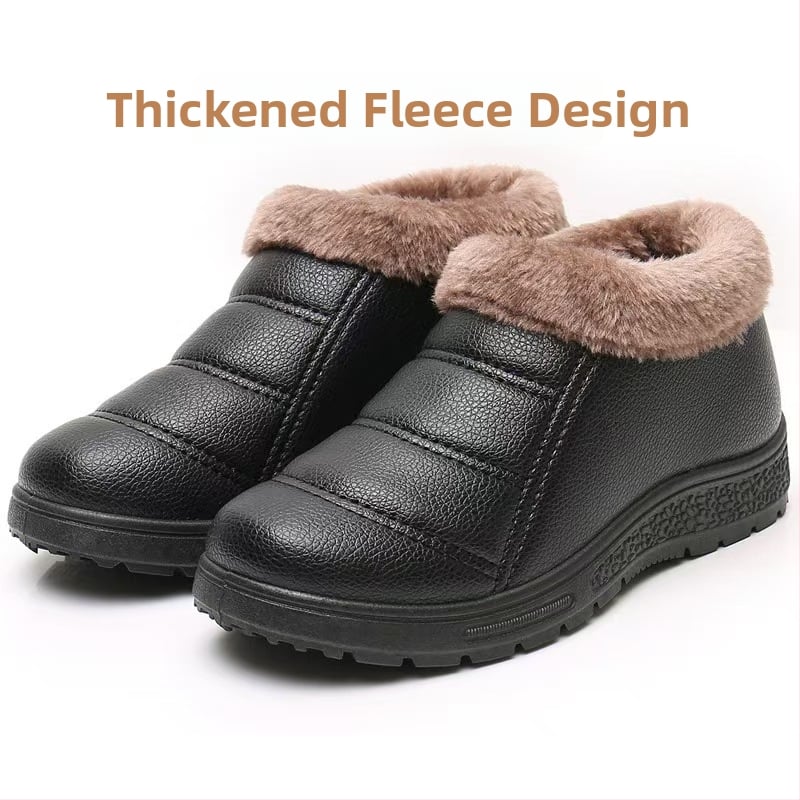 Ženske pamučne zimske cipele - ravni potplat, protuklizne, tople, PU gornji dio vodootporan, unutarnja podstava od umjetnog pliša