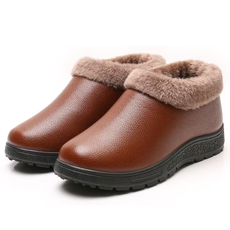 Ženske pamučne zimske cipele - ravni potplat, protuklizne, tople, PU gornji dio vodootporan, unutarnja podstava od umjetnog pliša