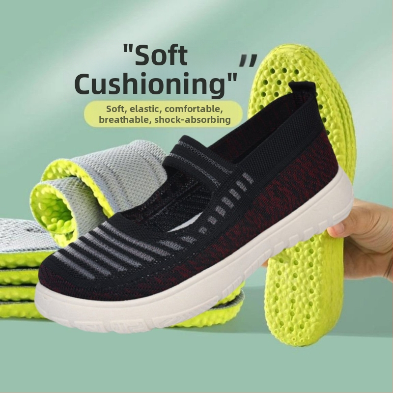 Vīriešu rokām austas slip-on kurpes — tīklota augšdaļa, gumijas zole, vasara