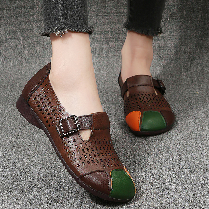 Ženske casual plošne cipele, okrugli vrh, PU gornji dio, gumeni đon, kopčanje na kopču.