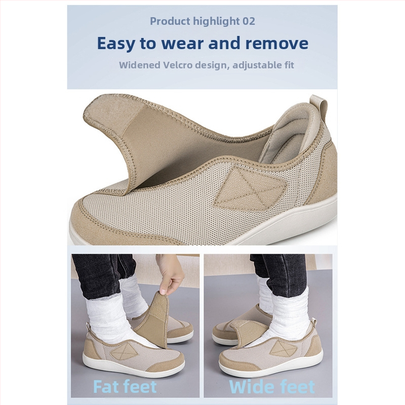 Ženske casual cipele s Velcro zatvaračem, mrežasti gornji dio, anti-slip gumeni đon, ravni đon