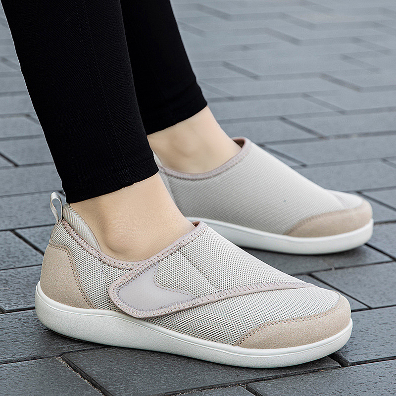 Ženske casual cipele s Velcro zatvaračem, mrežasti gornji dio, anti-slip gumeni đon, ravni đon