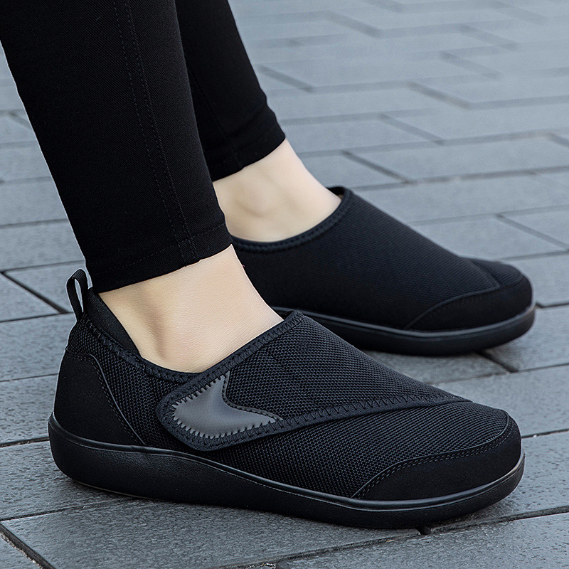 Ženske casual cipele s Velcro zatvaračem, mrežasti gornji dio, anti-slip gumeni đon, ravni đon