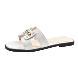 Ženske sandale s otvorenim prstom, ravna potplata, korejskog stila, PU gornji dio, gumena potplata, prozračne, lagane, ploska potplata, ljeto 2025