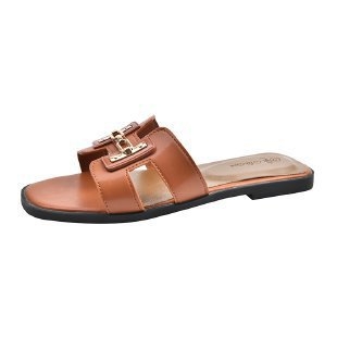 Ženske sandale s otvorenim prstom, ravna potplata, korejskog stila, PU gornji dio, gumena potplata, prozračne, lagane, ploska potplata, ljeto 2025