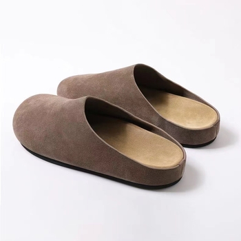 Unisex šlepetės Birkenstock stiliaus, PU viršus, apvalios pirštų formos, slip-on, dirbtinės odos įdaila, guminis padas