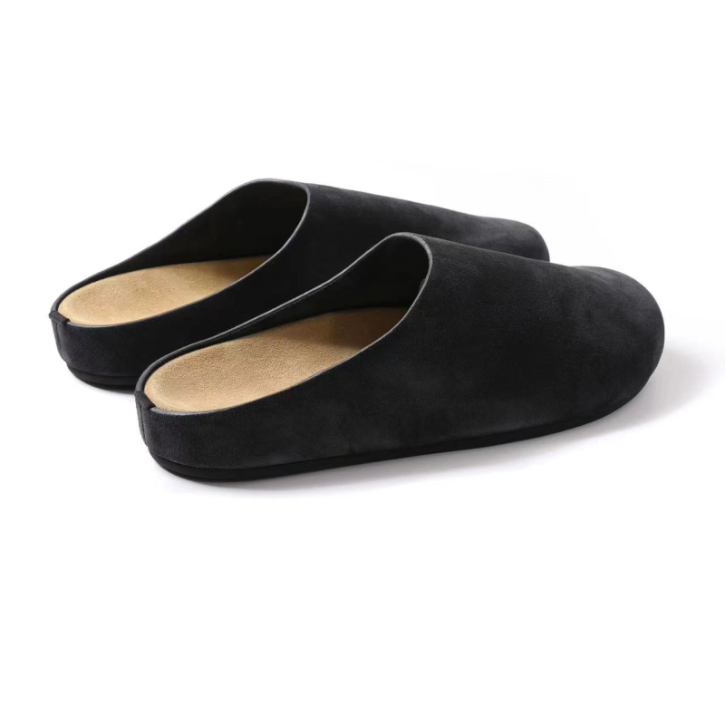 Unisex šlepetės Birkenstock stiliaus, PU viršus, apvalios pirštų formos, slip-on, dirbtinės odos įdaila, guminis padas