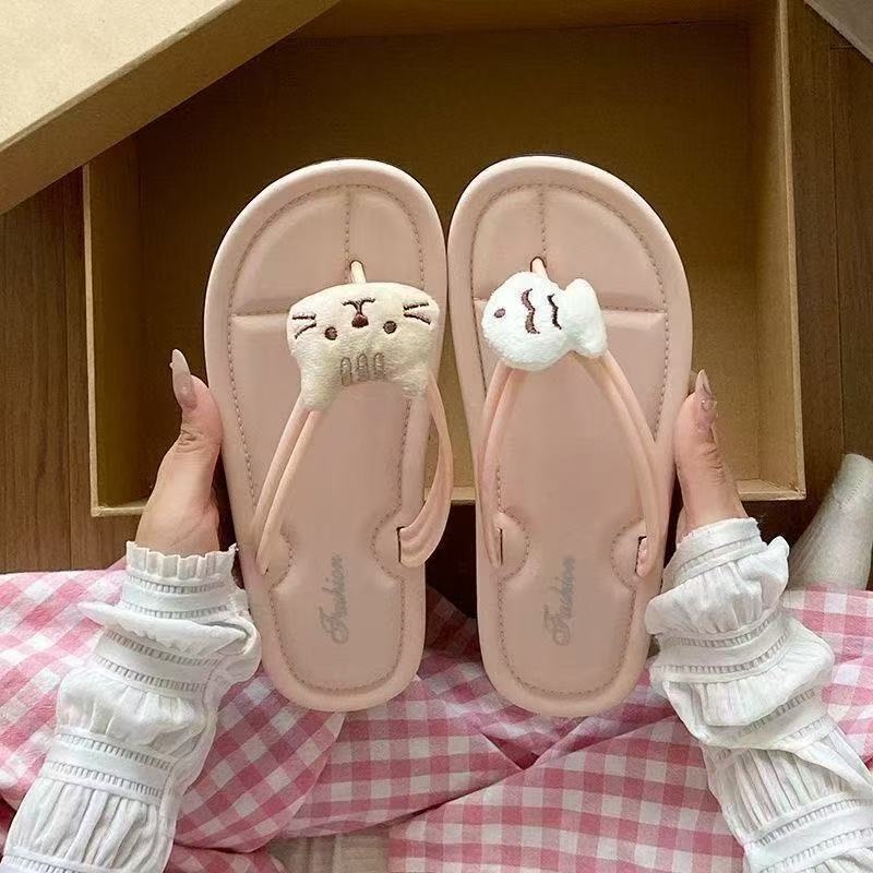 Ženske japanke Shirley Rose s debelom sole PVC, ljetne sandale s crtanim motivom
