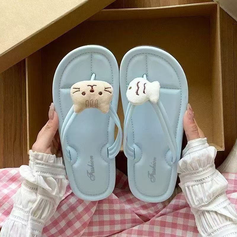 Ženske japanke Shirley Rose s debelom sole PVC, ljetne sandale s crtanim motivom