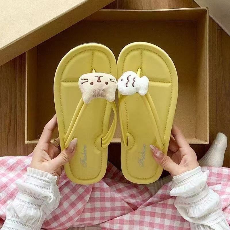 Ženske japanke Shirley Rose s debelom sole PVC, ljetne sandale s crtanim motivom