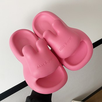 Ženske EVA papuče s motivom zeca – plaža, brzo se suše, prozračne, vodootporne, ravna potplata, EVA injekcijska potplata