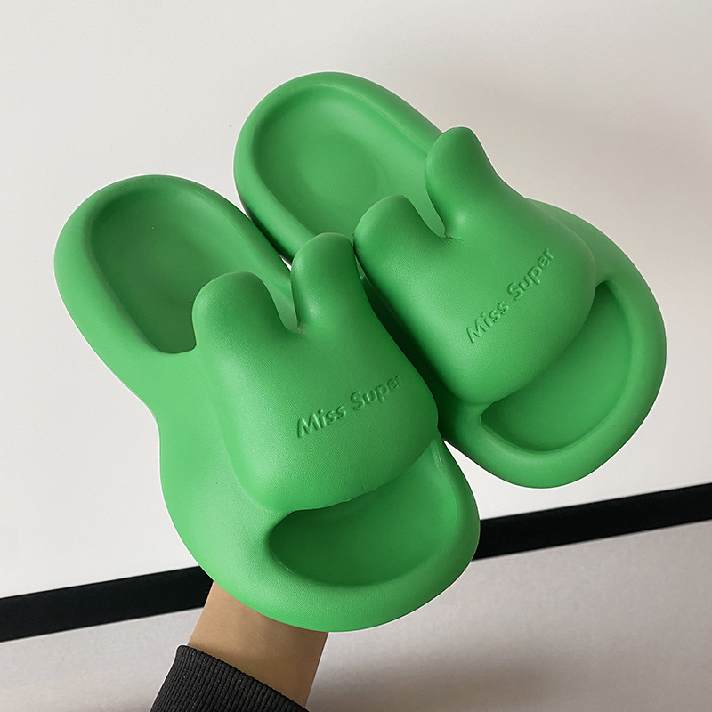 Ženske EVA papuče s motivom zeca – plaža, brzo se suše, prozračne, vodootporne, ravna potplata, EVA injekcijska potplata