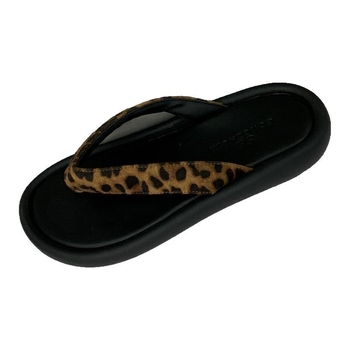 Ženski leopard print flip-flopovi; gornji dio: Xi Shi baršun; potplat: guma; debljina potplata: 0–3 cm; stil: korejska verzija; sezona: ljeto 2025