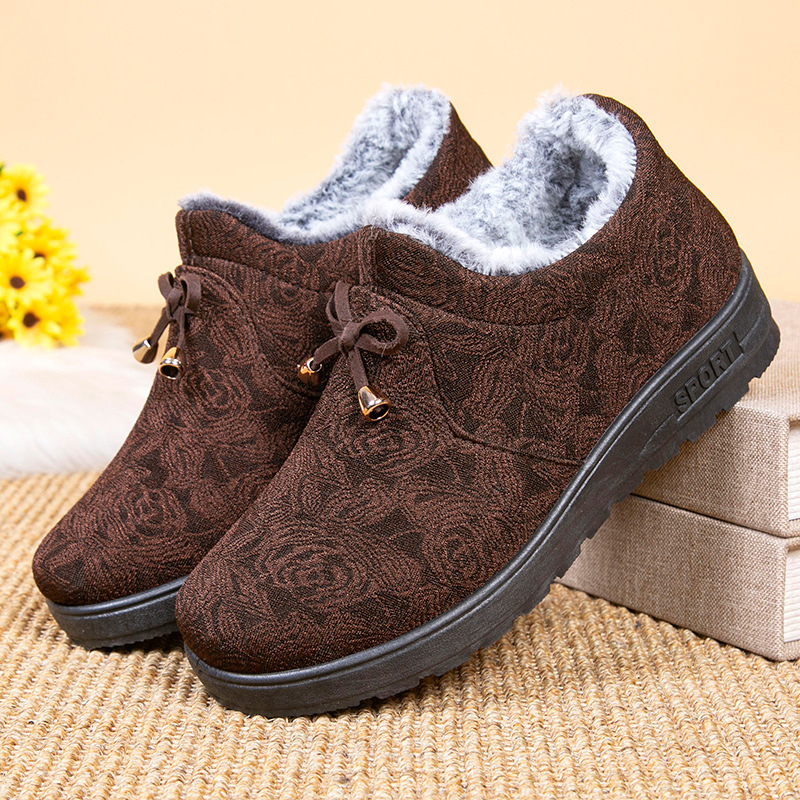 Ženske zimske platnene cipele s fleece podstavom — gornji dio: pamuk; unutrašnja podstava: umjetni pliš; uložak: umjetna krzna; potplat: guma; vrh: okrugli