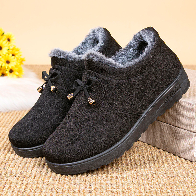 Ženske zimske platnene cipele s fleece podstavom — gornji dio: pamuk; unutrašnja podstava: umjetni pliš; uložak: umjetna krzna; potplat: guma; vrh: okrugli