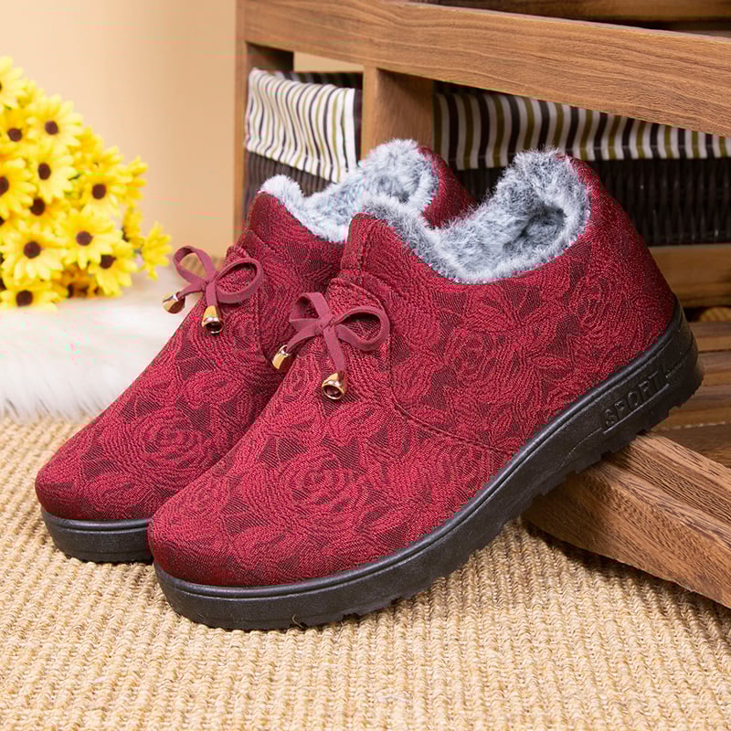 Ženske zimske platnene cipele s fleece podstavom — gornji dio: pamuk; unutrašnja podstava: umjetni pliš; uložak: umjetna krzna; potplat: guma; vrh: okrugli