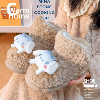 Siltas kokvilnas čības ar fleece oderi, augsta aizmugure, anti-slip bieza zole, iekšējai un ārējai lietošanai (sievietēm un vīriešiem)