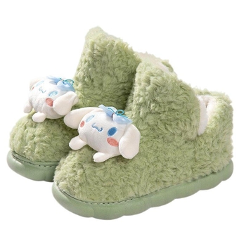 Siltas kokvilnas čības ar fleece oderi, augsta aizmugure, anti-slip bieza zole, iekšējai un ārējai lietošanai (sievietēm un vīriešiem)