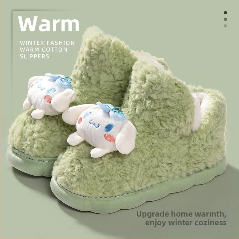 Siltas kokvilnas čības ar fleece oderi, augsta aizmugure, anti-slip bieza zole, iekšējai un ārējai lietošanai (sievietēm un vīriešiem)