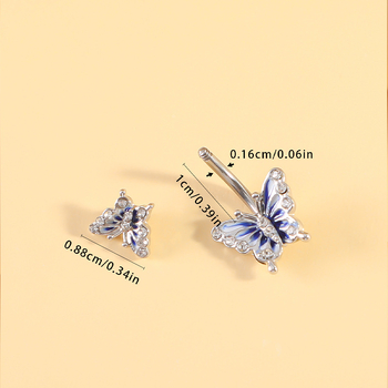 Titāna naba gredzens ar cirkoniem, jostas dizains – universāls pirsings