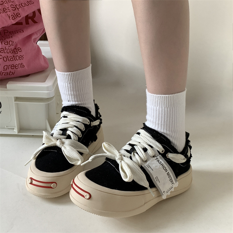 Női vászon sneakers | vászon felsőrész, gumi talp, vulkanizált konstrukció, belső szintetikus bőr, koreai stílus