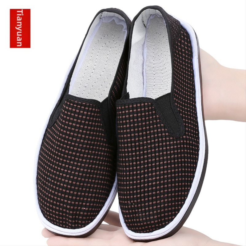 Auduma Slip-On kurpes ar teļa cīpslas zoli, zems augšdaļas, apaļa purngala