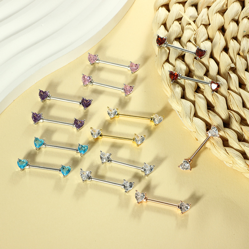 Pilvo žiedas su širdies formos cirkonais, nerūdijantis plienas, elektroplakavimas, 18K grynumas, moteriškas retro stilius