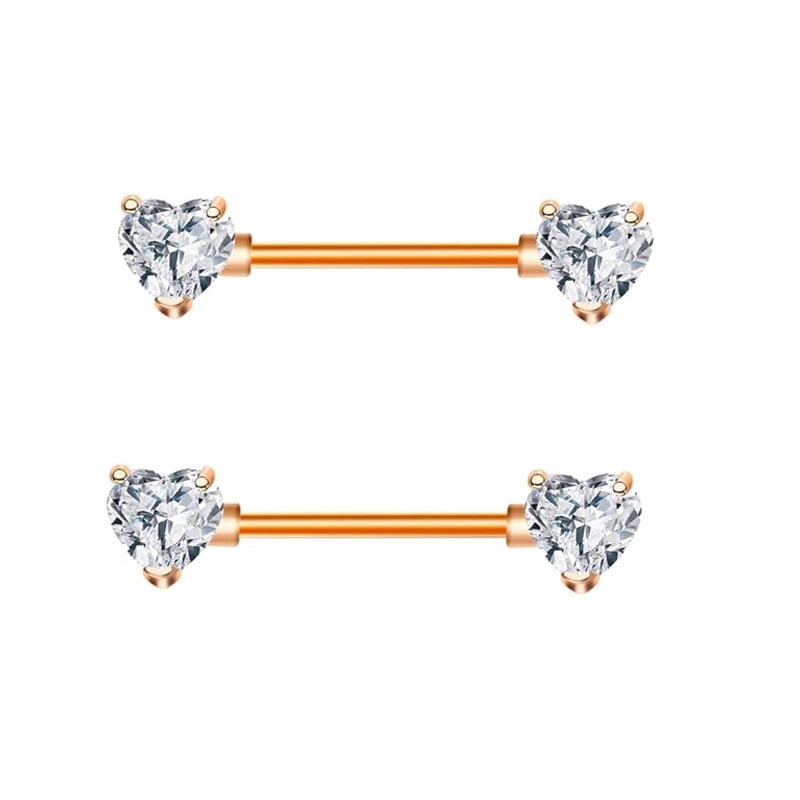 Pilvo žiedas su širdies formos cirkonais, nerūdijantis plienas, elektroplakavimas, 18K grynumas, moteriškas retro stilius