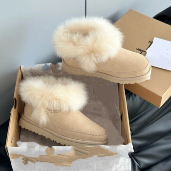 Ženske zimske čizme s kožnim gornjim dijelom, vunenom podstavom, EVA potplat, debela potplata, srednja visina potkoljenice