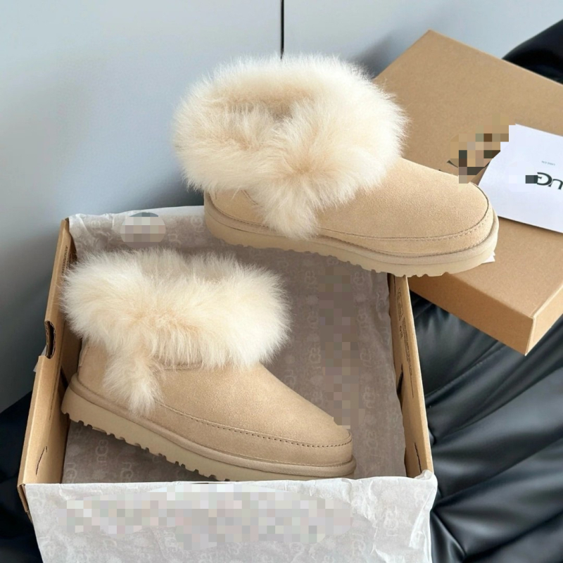 Ženske zimske čizme s kožnim gornjim dijelom, vunenom podstavom, EVA potplat, debela potplata, srednja visina potkoljenice