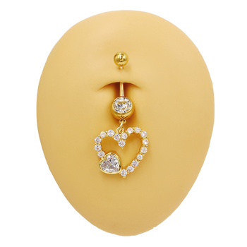 Prsten pupka, unisex, srcolik dizajn, cinkova legura, prilagodljivo