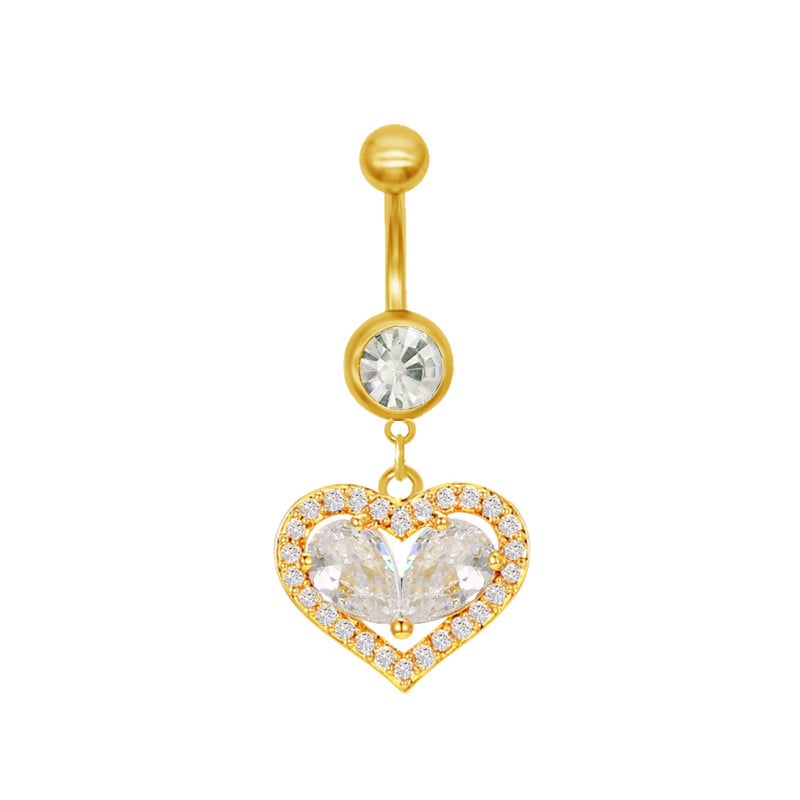 Prsten pupka, unisex, srcolik dizajn, cinkova legura, prilagodljivo