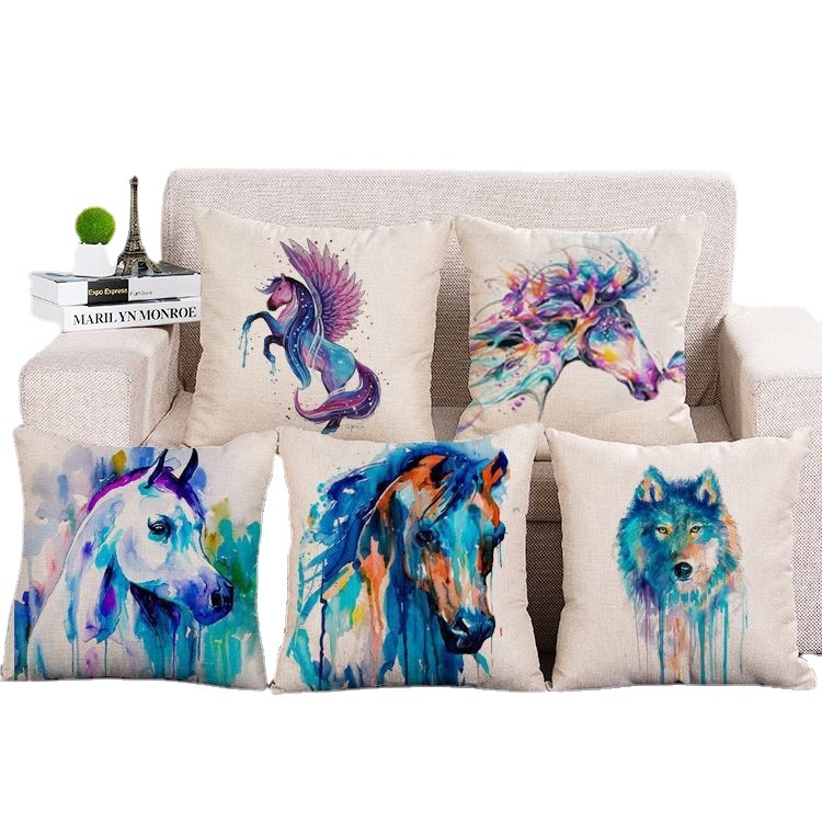 Pamut-len párnahuzat, nyomtatott mintázat 10122, modern stílus, testreszabható, töltet nélkül