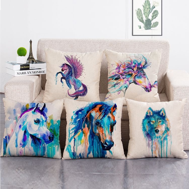 Pamut-len párnahuzat, nyomtatott mintázat 10122, modern stílus, testreszabható, töltet nélkül