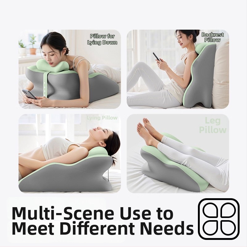 Hasaló alvó párna derék- és nyaktámasztással — pamut huzat, szivacstöltet, minimalist stílus, testreszabható