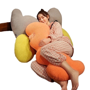 Terhesség-támogató párna, hosszú oldalsó alváshoz, plüss huzattal, PP gyapot töltettel, minimalist dizájn