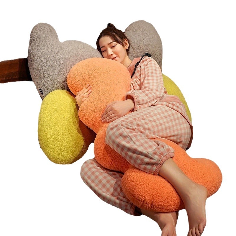 Terhesség-támogató párna, hosszú oldalsó alváshoz, plüss huzattal, PP gyapot töltettel, minimalist dizájn