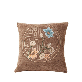 Nordic Chenille párna belső maggal – PP gyapot töltet, növények és virágok mintázat, össztömeg 575 g